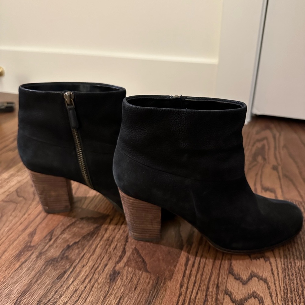 Cole Haan black suede zippered booties